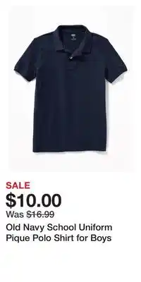 Old Navy Old navy school uniform pique polo shirt for boys offer