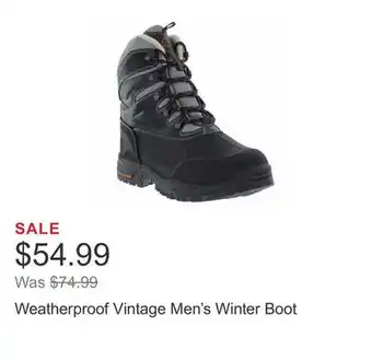 Costco Weatherproof vintage men's winter boot offer
