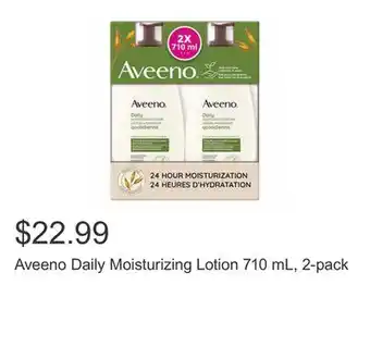 Costco Aveeno daily moisturizing lotion 710 ml, 2-pack offer