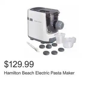 Costco Hamilton beach electric pasta maker offer