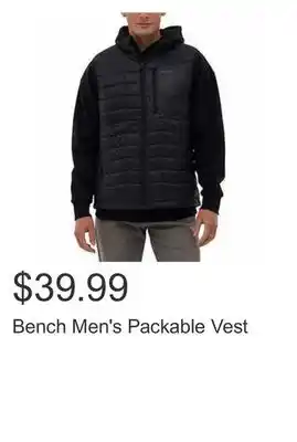 Costco Bench men's packable vest offer