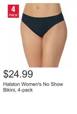 Costco Halston women's no show bikini, 4-pack offer