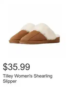 Costco Tilley women's shearling slipper offer