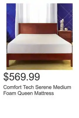 Costco Comfort tech serene medium foam queen mattress offer