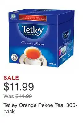 Costco Tetley orange pekoe tea, 300-pack offer