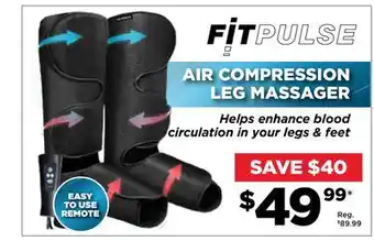 Showcase Fitpulse air compression lower leg massager offer