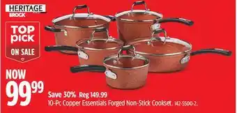 Canadian Tire Heritage 10-pc copper essentials forged non-stick cookset offer