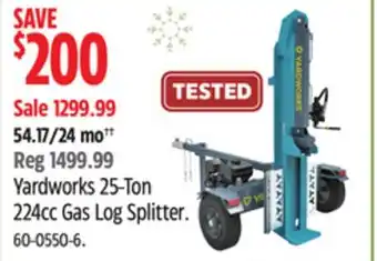 Canadian Tire Yardworks 25-ton 224cc gas log splitter offer