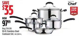 Canadian Tire Master chef 10-pc stainless-steel cookware set offer