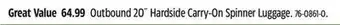 Canadian Tire Outbound 20 hardside carry-on spinner luggage offer