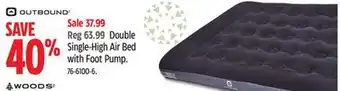 Canadian Tire Outbound double single-high air bed with foot pump offer