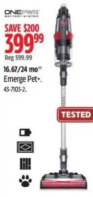 Canadian Tire Hoover emerge pet+ offer