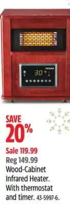 Canadian Tire Noma wood-cabinet infrared heater offer