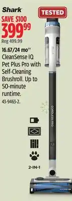 Canadian Tire Shark cleansense iq pet plus pro with self-cleaning brushroll offer