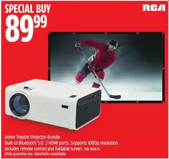 Canadian Tire Rca home theatre projector bundle offer