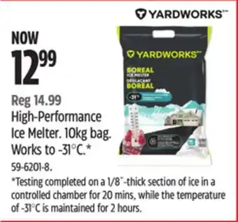Canadian Tire Yardworks high-performance ice melter offer