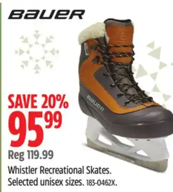 Canadian Tire Bauer whistler recreational skates offer
