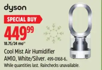 Canadian Tire Dyson cool mist air humidifier am10, white/silver offer