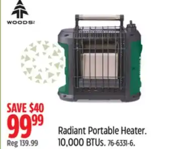 Canadian Tire Woods radiant portable heater offer