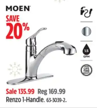 Canadian Tire Moen renzo 1-handle offer