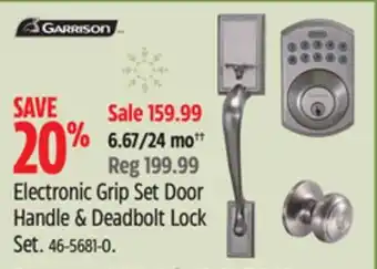 Canadian Tire Garisson electronic grip set door handle & deadbolt lock set offer