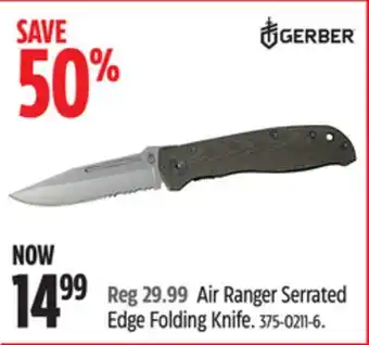 Canadian Tire Gerber air ranger serrated edge folding knife offer