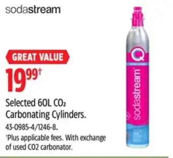 Canadian Tire Sodastream selected 60l co2 carbonating cylinders offer