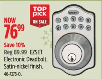 Canadian Tire Ez electronic deadbolt offer