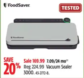 Canadian Tire Foodsaver vacuum sealer 3000 offer