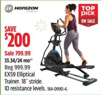 Canadian Tire Horizon ex59 elliptical trainer offer