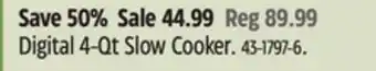 Canadian Tire Crock-pot digital 4-qt slow cooker offer