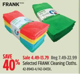 Canadian Tire Selected frank cleaning cloths offer
