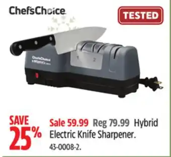 Canadian Tire Chefs choice hybrid electric knife sharpener offer