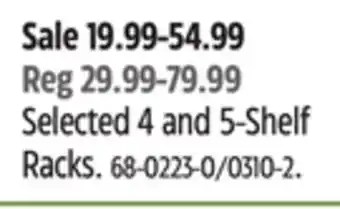 Canadian Tire Certified selected 4 and 5-shelf racks offer