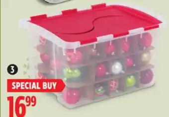 Canadian Tire Sterilite 45l flip-top ornament box offer