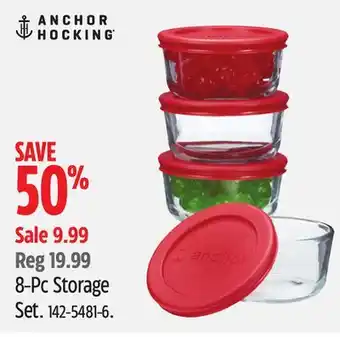 Canadian Tire Anchor hocking 8-pc storage set offer