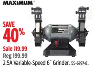 Canadian Tire Maximum 2.5a variable-speed 6˝ grinder offer