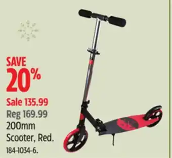 Canadian Tire World industries 200mm scooter, red offer