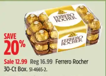 Canadian Tire Ferrero rocher 30-ct box offer