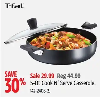 Canadian Tire T-fal 5-qt cook n' serve casserole offer