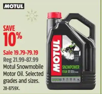 Canadian Tire Motul snowmobile motor oil offer