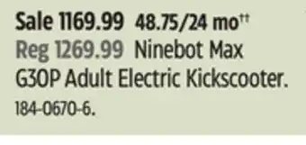 Canadian Tire Segway ninebot max g30p adult electric kickscooter offer
