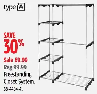 Canadian Tire Freestanding closet system offer