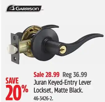 Canadian Tire Juran keyed-entry lever lockset, matte black offer
