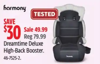 Canadian Tire Harmony dreamtime deluxe high-back booster offer
