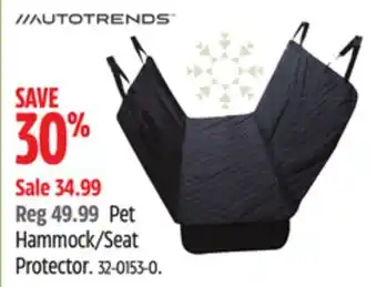 Canadian Tire Autotrends pet hammock/seat protector offer