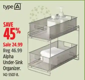 Canadian Tire Type a alpha under-sink organizer offer