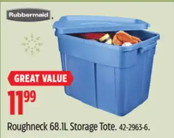 Canadian Tire Rubbermaid roughneck 68.1l storage tote offer