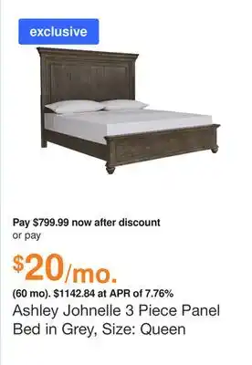 Ashley Furniture Ashley johnelle 3 piece panel bed in grey, size: queen offer