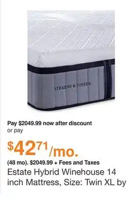 Ashley Furniture Estate hybrid winehouse 14 inch mattress, size: twin xl by stearns & foster offer